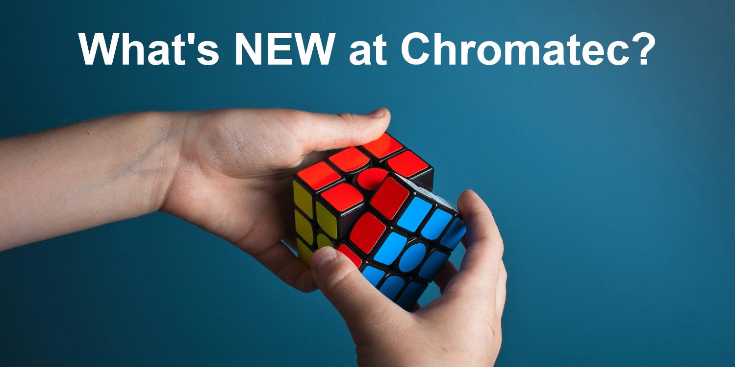 Chromatec New Multiviewer Products The image shows a person solving a Rubik's cubs